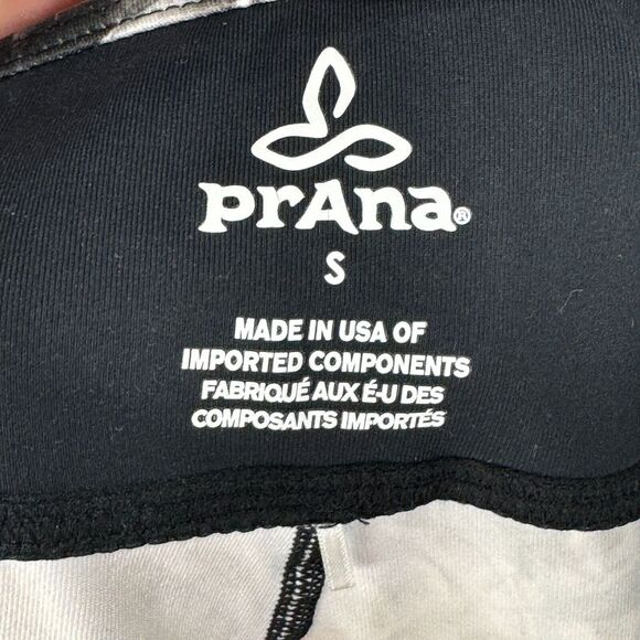 Prana Cropped Leggings Women Small White Back Floral Stretch Wicking Made in USA - Picture 7 of 7